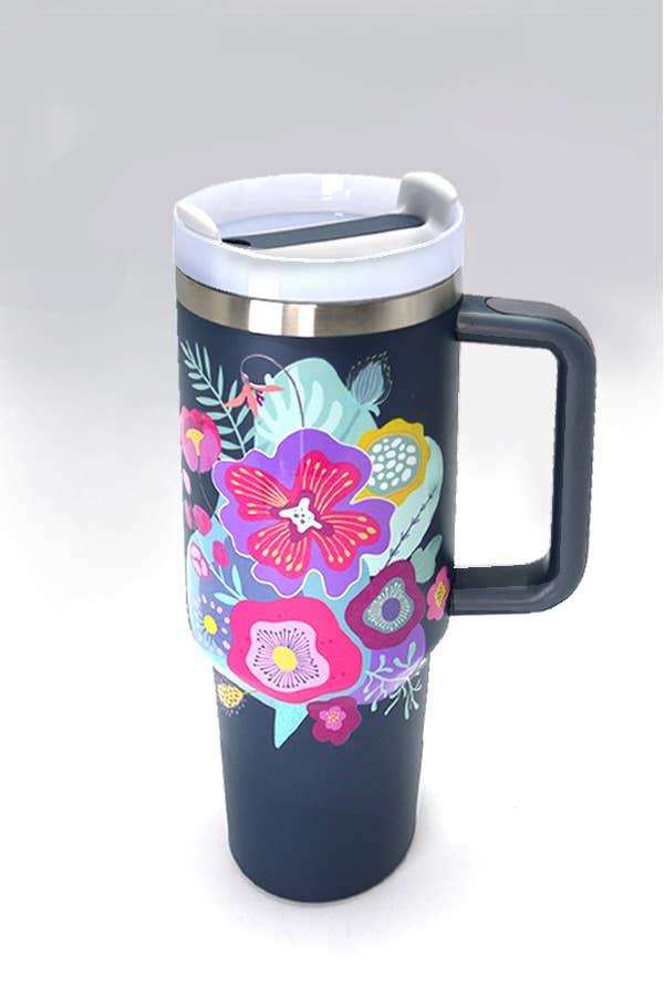 JOSSLYN by Wall to Wall - 40oz STAINLESS STEEL TUMBLER FLOWER
