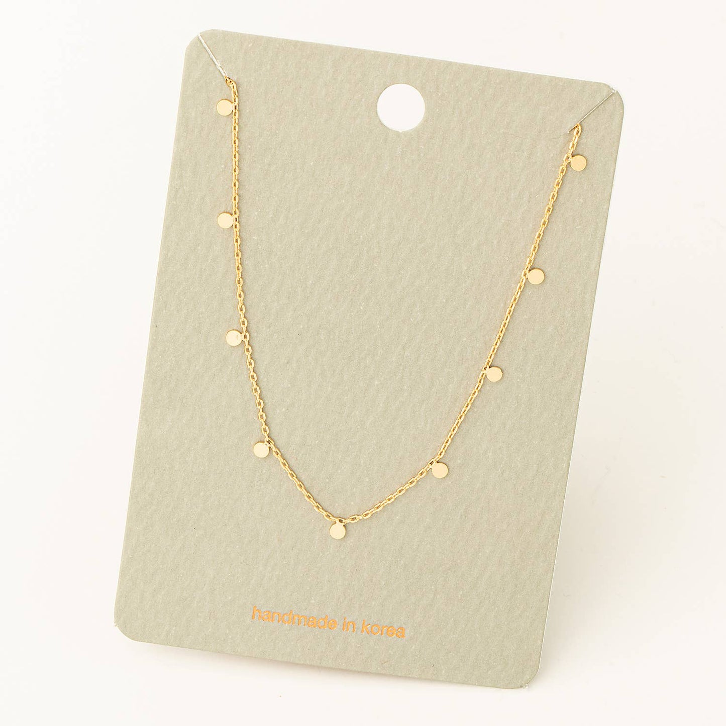 Fame Accessories - Mini Disc Drop Necklace