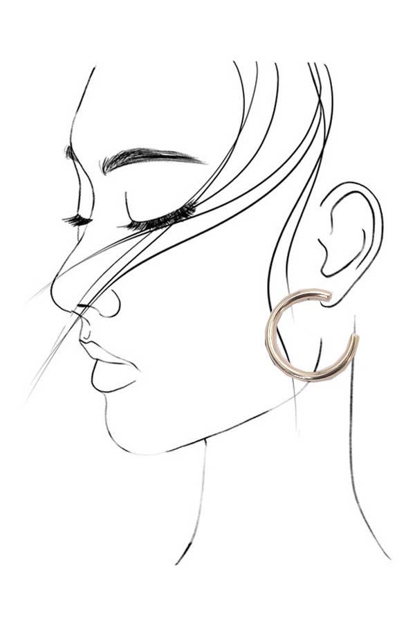 JOSSLYN by wall to wall - PUFFY TRIO HOOP EARRING SET | 31E03798