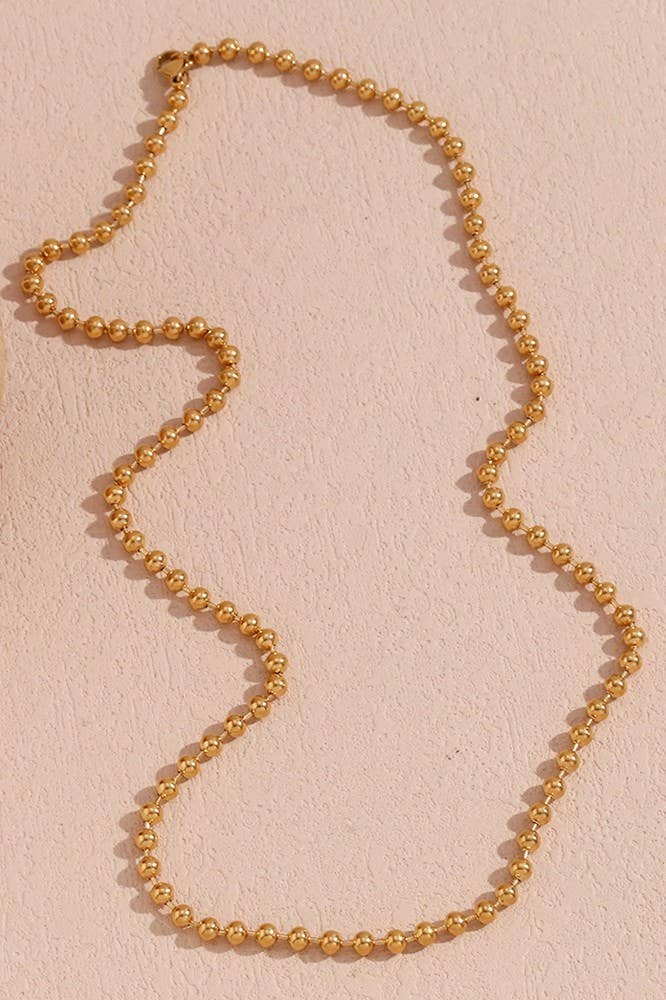 JOSSLYN by wall to wall - 18K STAINLESS STEEL TARNISH FREE BEADED NECKLACE | 40NK413