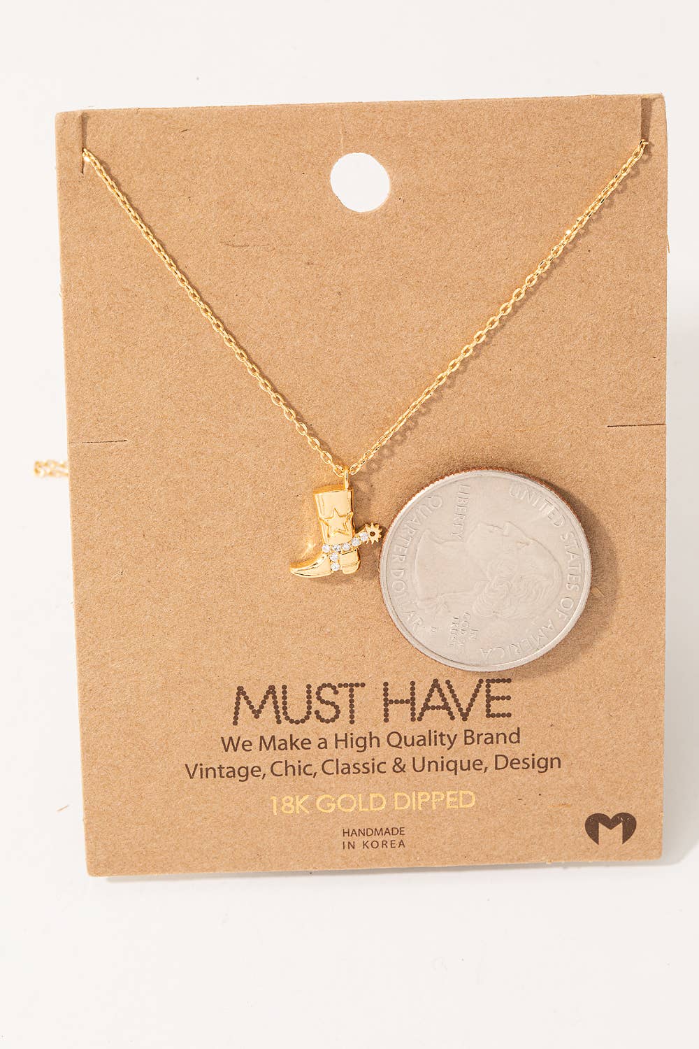 Fame Accessories - Cowboy Boots Pendant Necklace