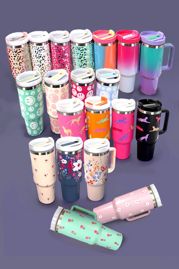 JOSSLYN by Wall to Wall - 40oz STAINLESS STEEL TUMBLER FLOWER