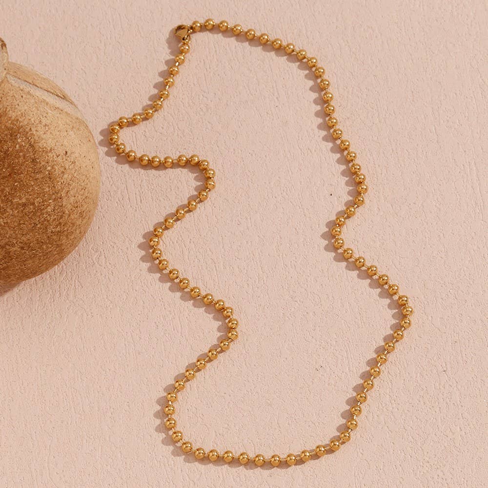 JOSSLYN by wall to wall - 18K STAINLESS STEEL TARNISH FREE BEADED NECKLACE | 40NK413