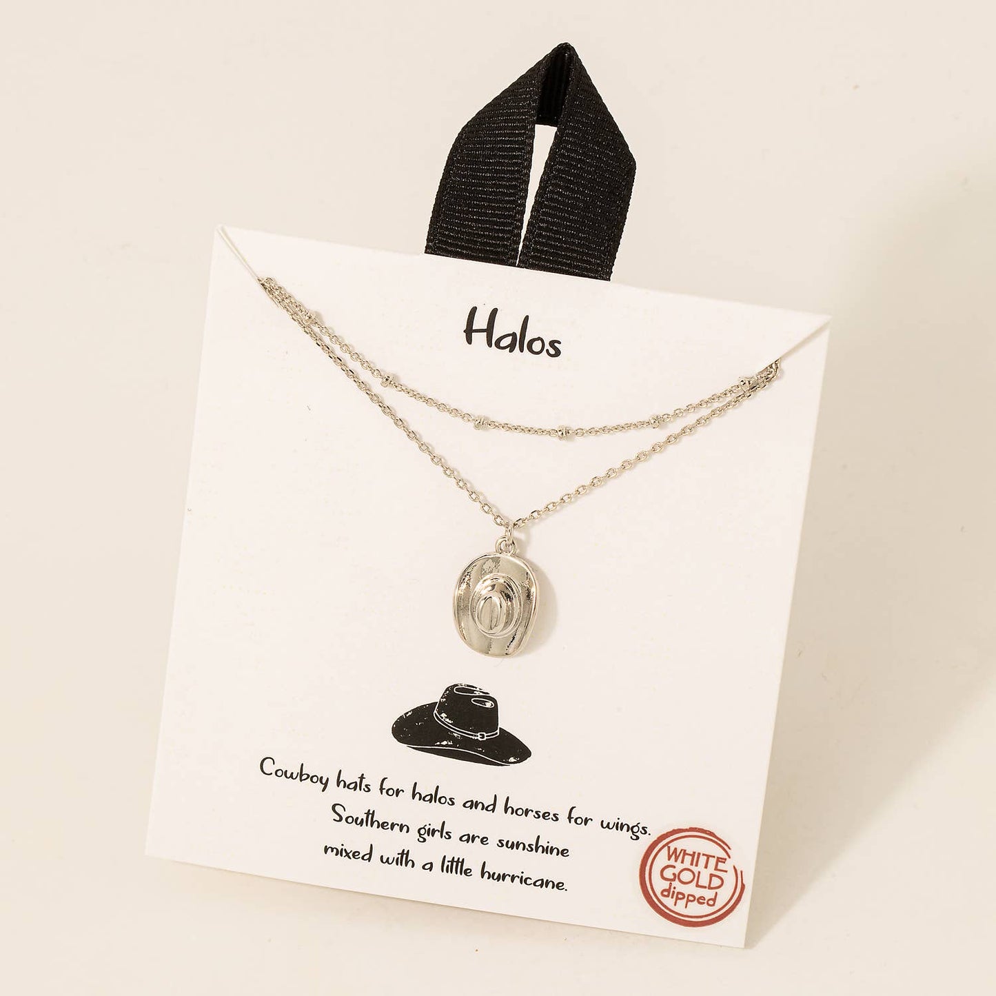 Fame Accessories - Gold Dipped Cowboy Hat Pendant Layered Necklace