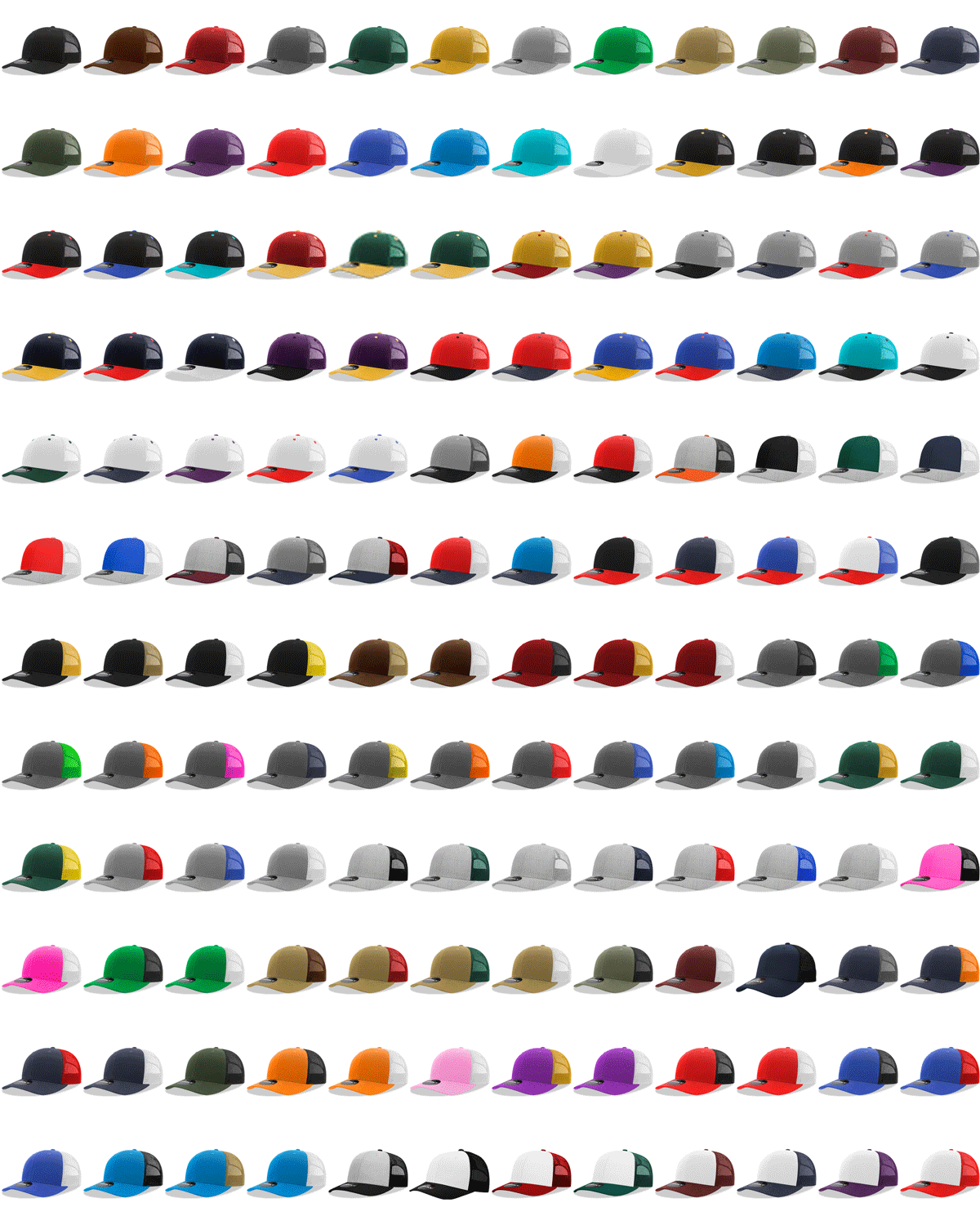 The Park Wholesale - Decky 6021 Classic Trucker Hat, Mid Pro Trucker, 6 Panel Cap