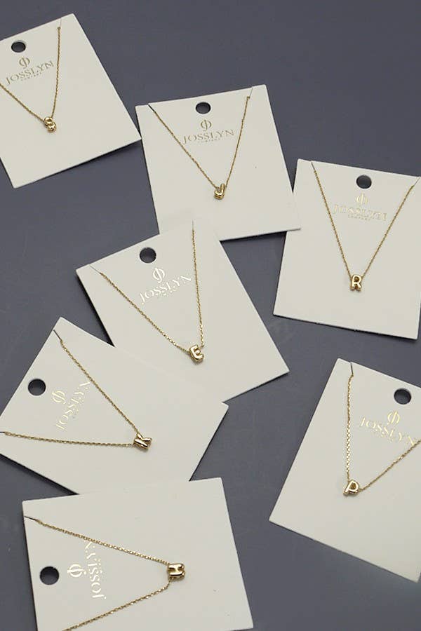 JOSSLYN by wall to wall - MINI PERSONALIZED INITIAL 3D BUBBLE LETTER NECKLACE | 80N324