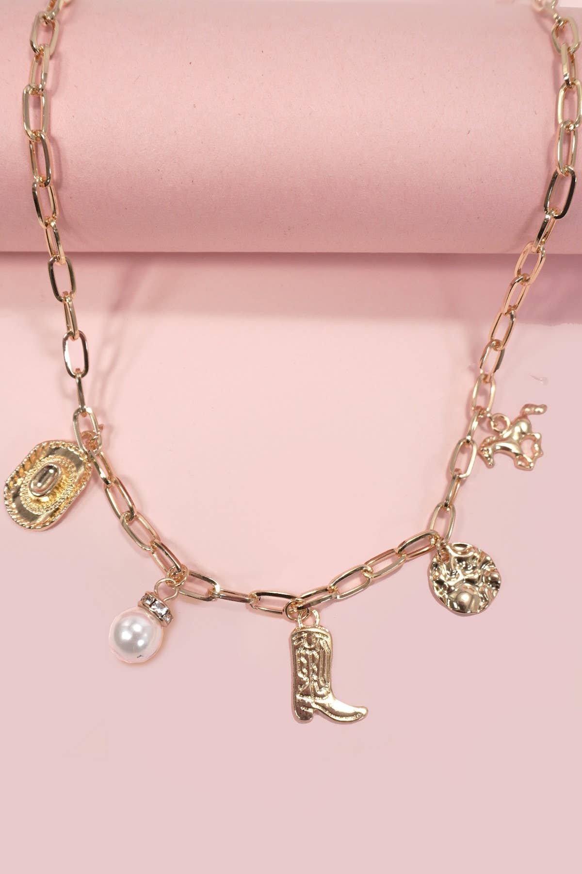 JOSSLYN by wall to wall - WESTERN BOOT STAR HAT HORSESHOE CHARM NECKLACE | 80N1187