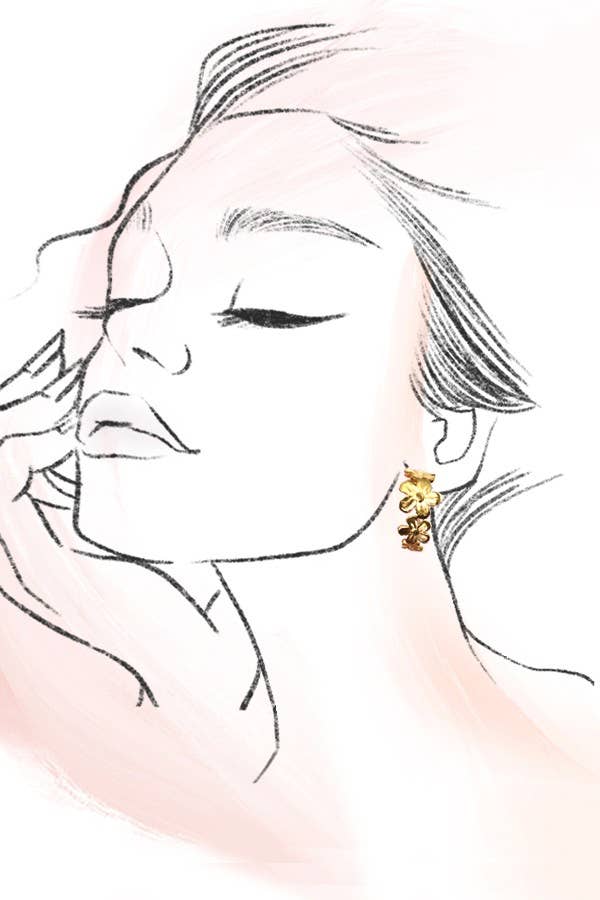 JOSSLYN by wall to wall - 18K STAINLESS STEEL TARNISH FREE HUGGIE HOOPS | 40E309