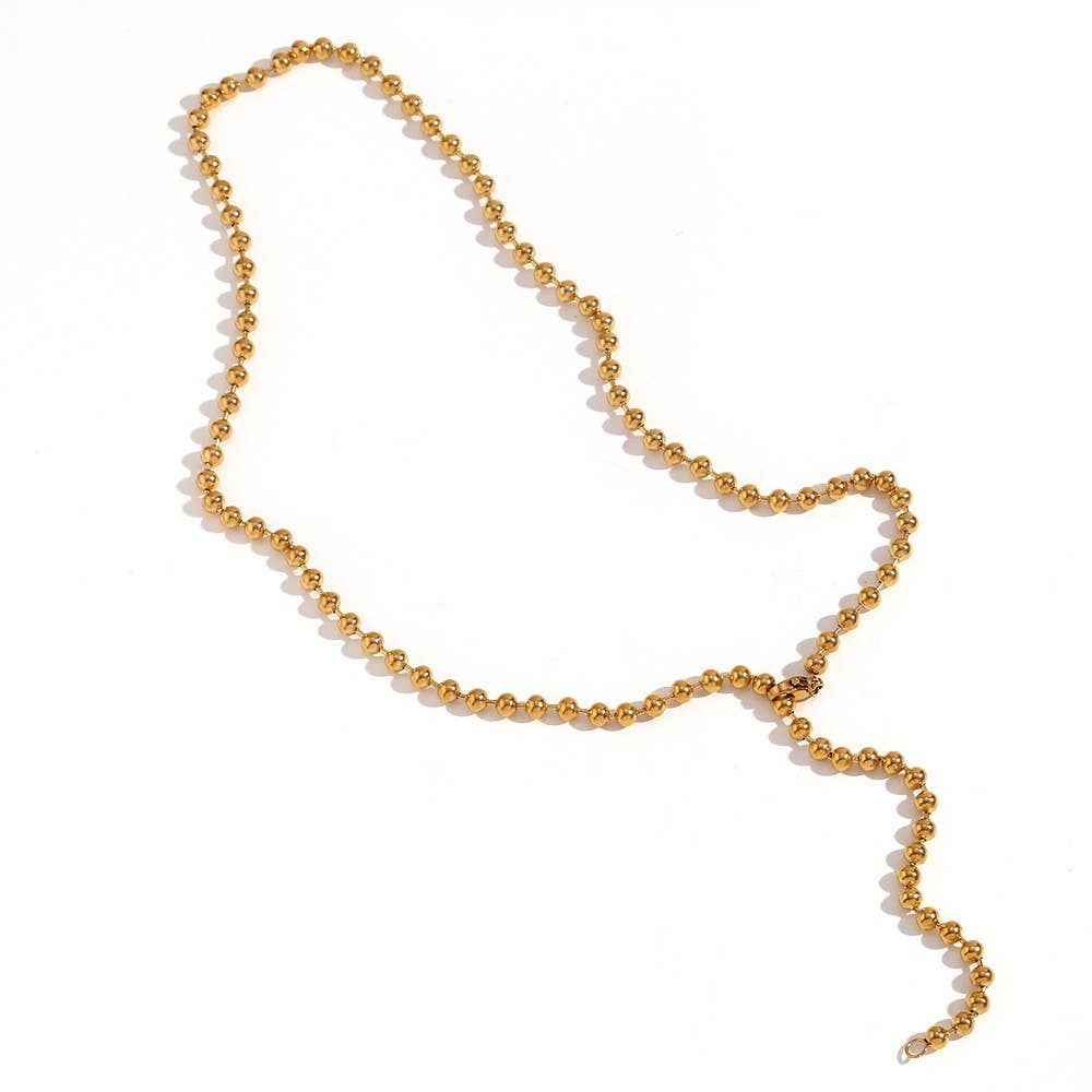 JOSSLYN by wall to wall - 18K STAINLESS STEEL TARNISH FREE BEADED NECKLACE | 40NK413