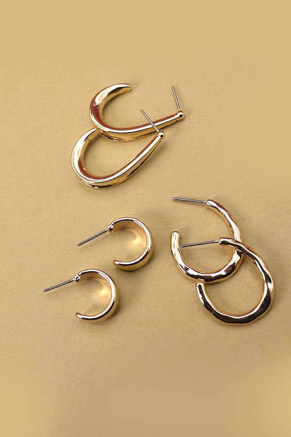 JOSSLYN by wall to wall - TRIO HOOP EARRING SET | 71E2208190