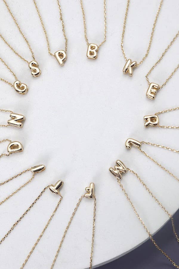 JOSSLYN by wall to wall - MINI PERSONALIZED INITIAL 3D BUBBLE LETTER NECKLACE | 80N324