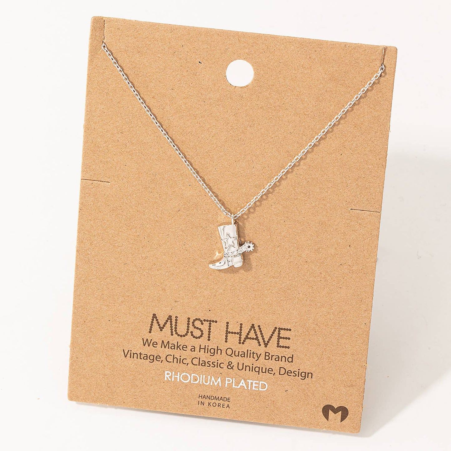 Fame Accessories - Cowboy Boots Pendant Necklace