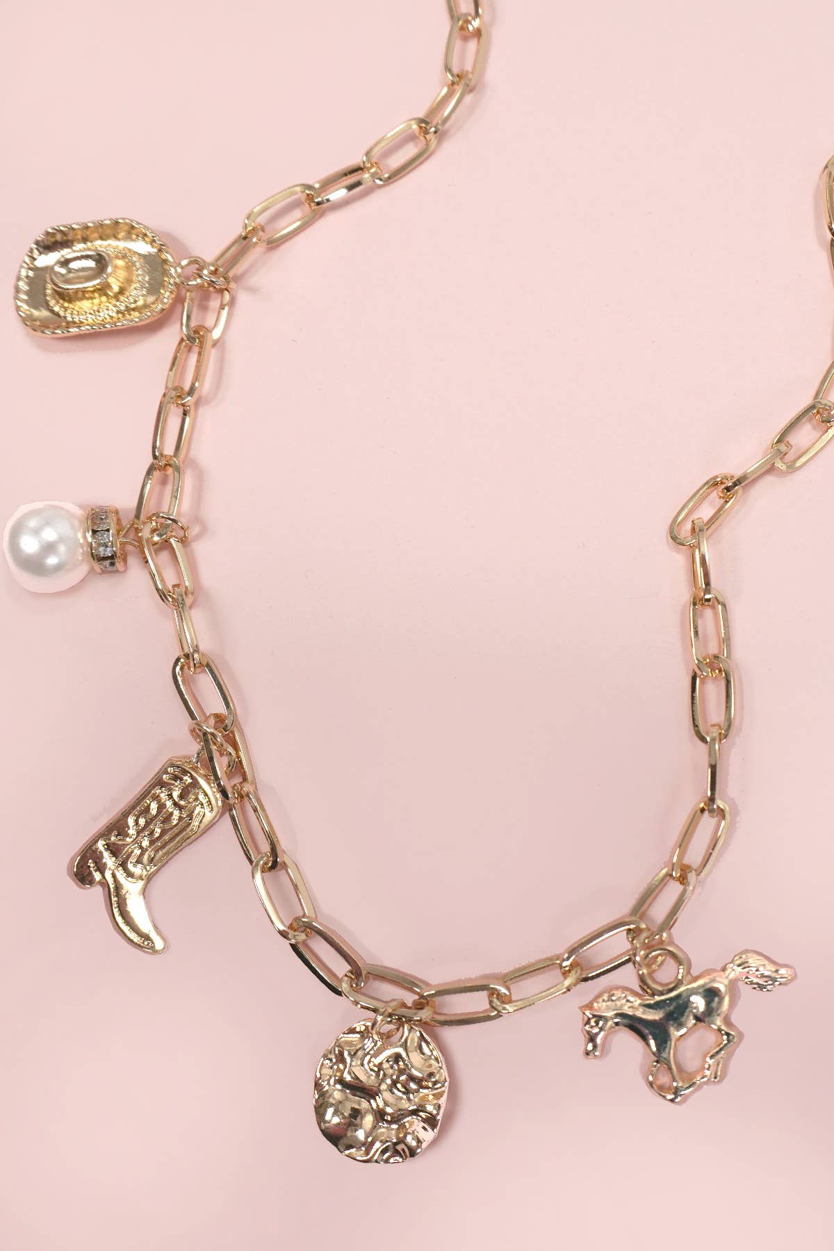 JOSSLYN by wall to wall - WESTERN BOOT STAR HAT HORSESHOE CHARM NECKLACE | 80N1187