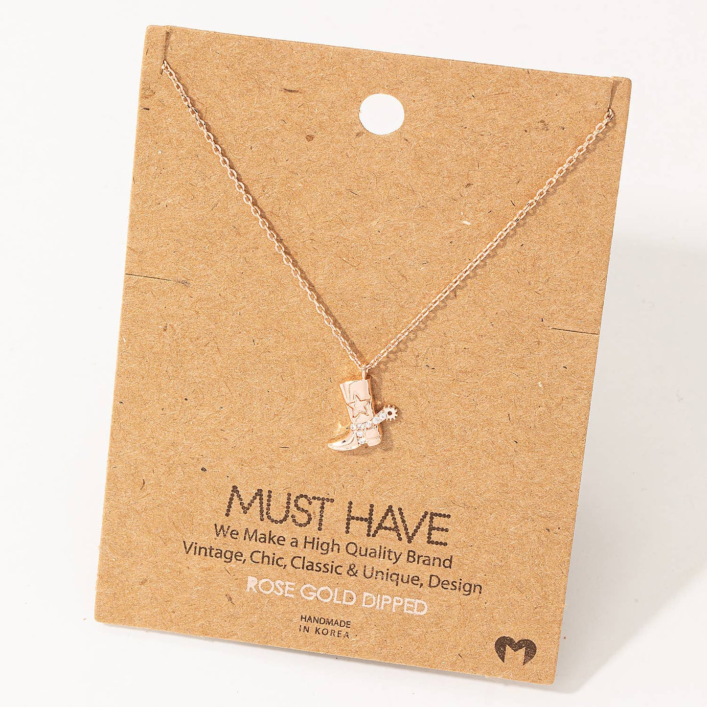 Fame Accessories - Cowboy Boots Pendant Necklace