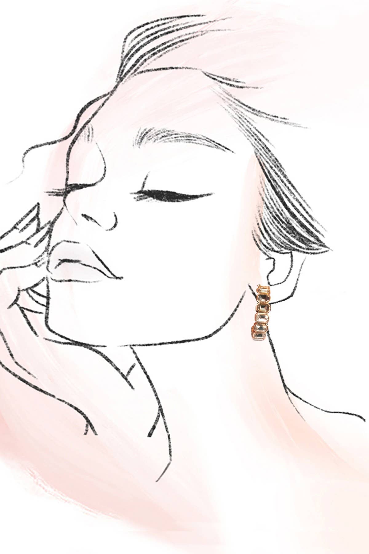 JOSSLYN by wall to wall - CLASSIC RHINESTONE HOOP EARRINGS | 80E61009