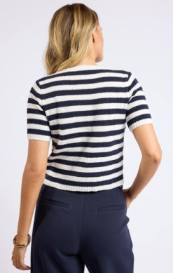 Daphne Striped Button Cardi
