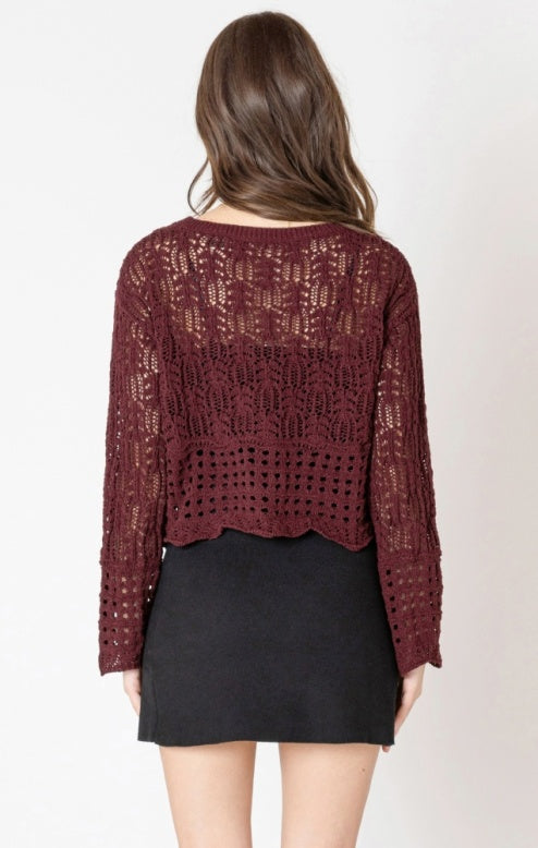 Wine Wavy Sweater