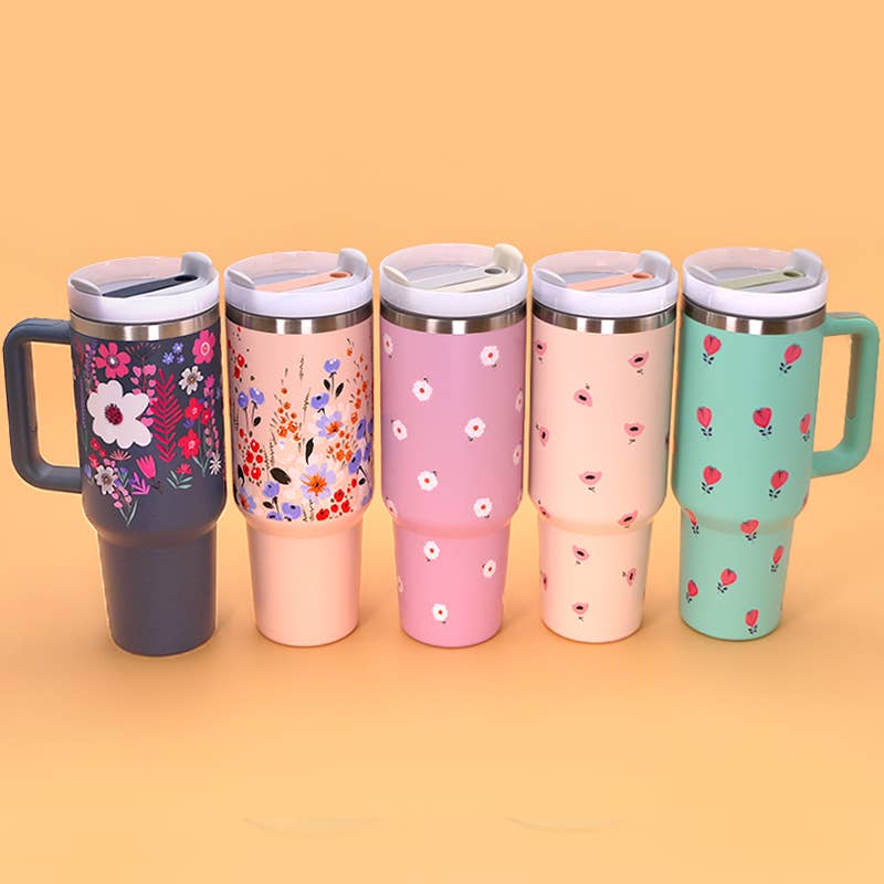 JOSSLYN by Wall to Wall - 40oz STAINLESS STEEL TUMBLER FLOWER