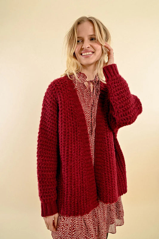 Dark Red Cardi