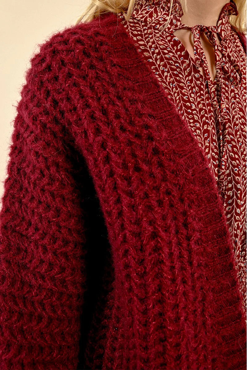 Dark Red Cardi