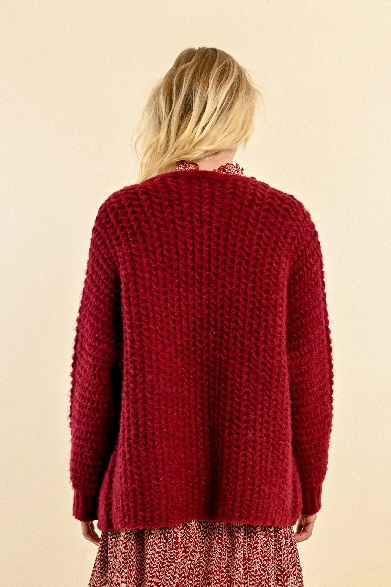 Dark Red Cardi