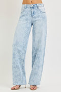 Risen Baggy Jeans With Floral Print