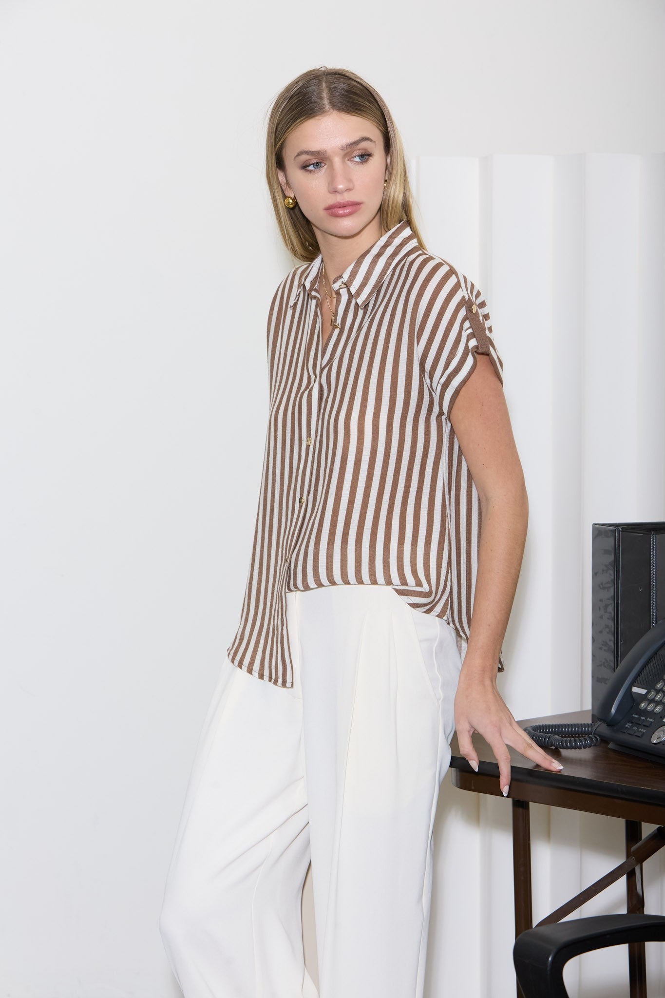 Striped Lightweight Woven Top