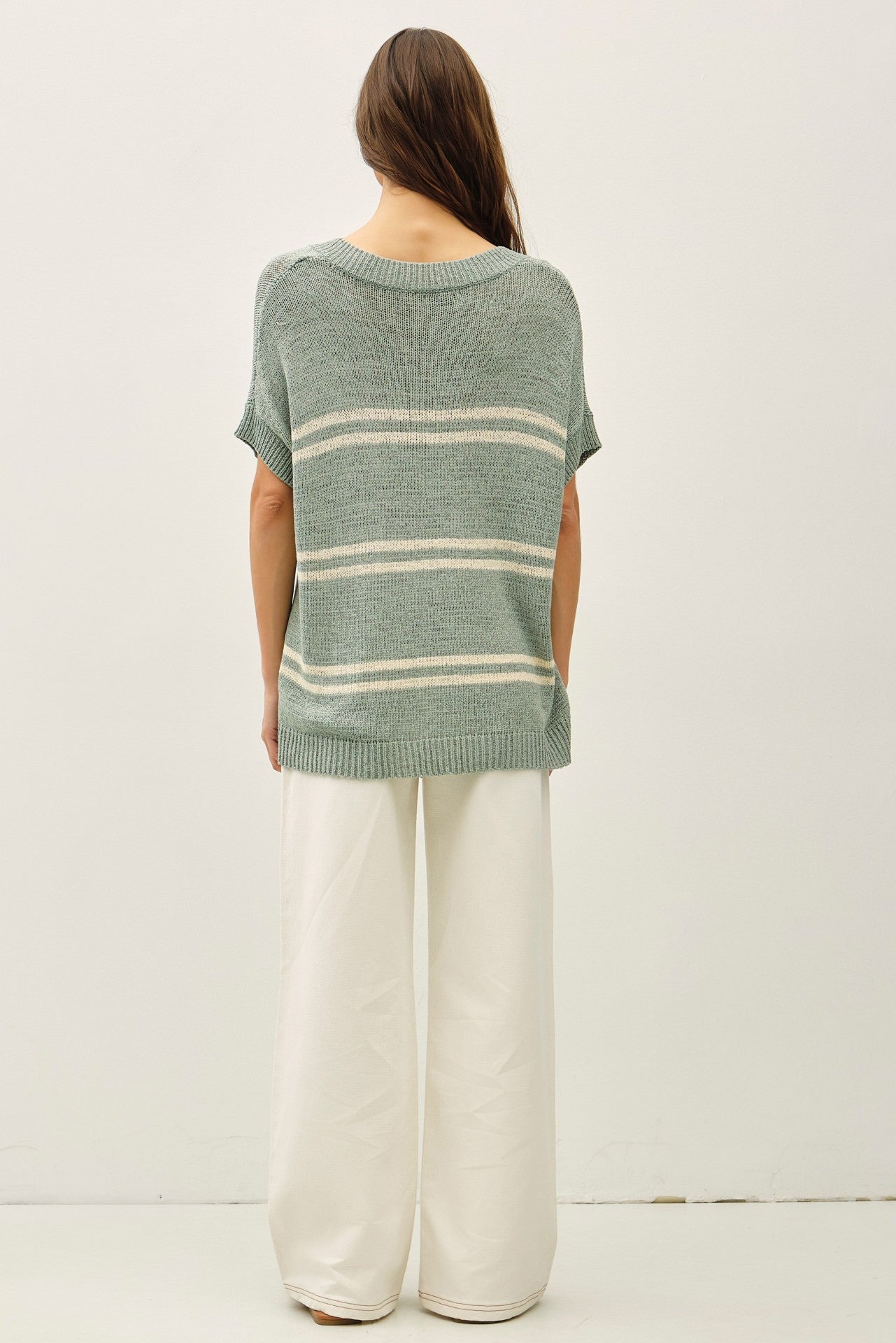 Striped V-neck Sweater