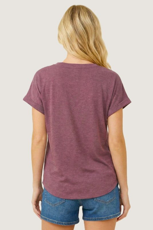 Roll Up Short Sleeve Top
