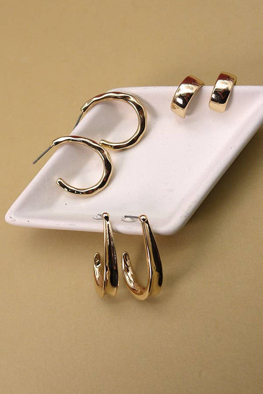 JOSSLYN by wall to wall - TRIO HOOP EARRING SET | 71E2208190