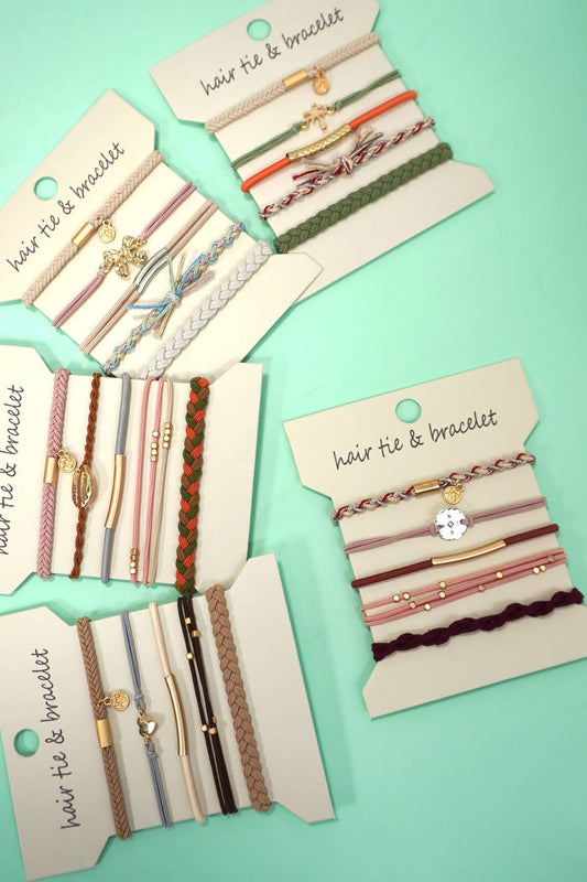 JOSSLYN by wall to wall - BOHO DUAL FUNCTION KNOT BRACELET HAIR TIES | 40BH104