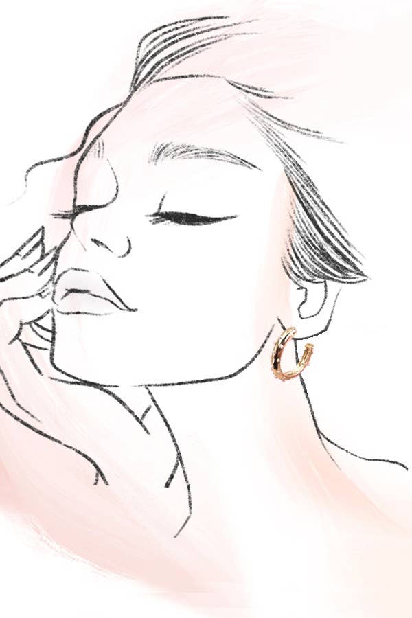 JOSSLYN by wall to wall - PEARL STUDDED HOOP EARRINGS | 31E24888