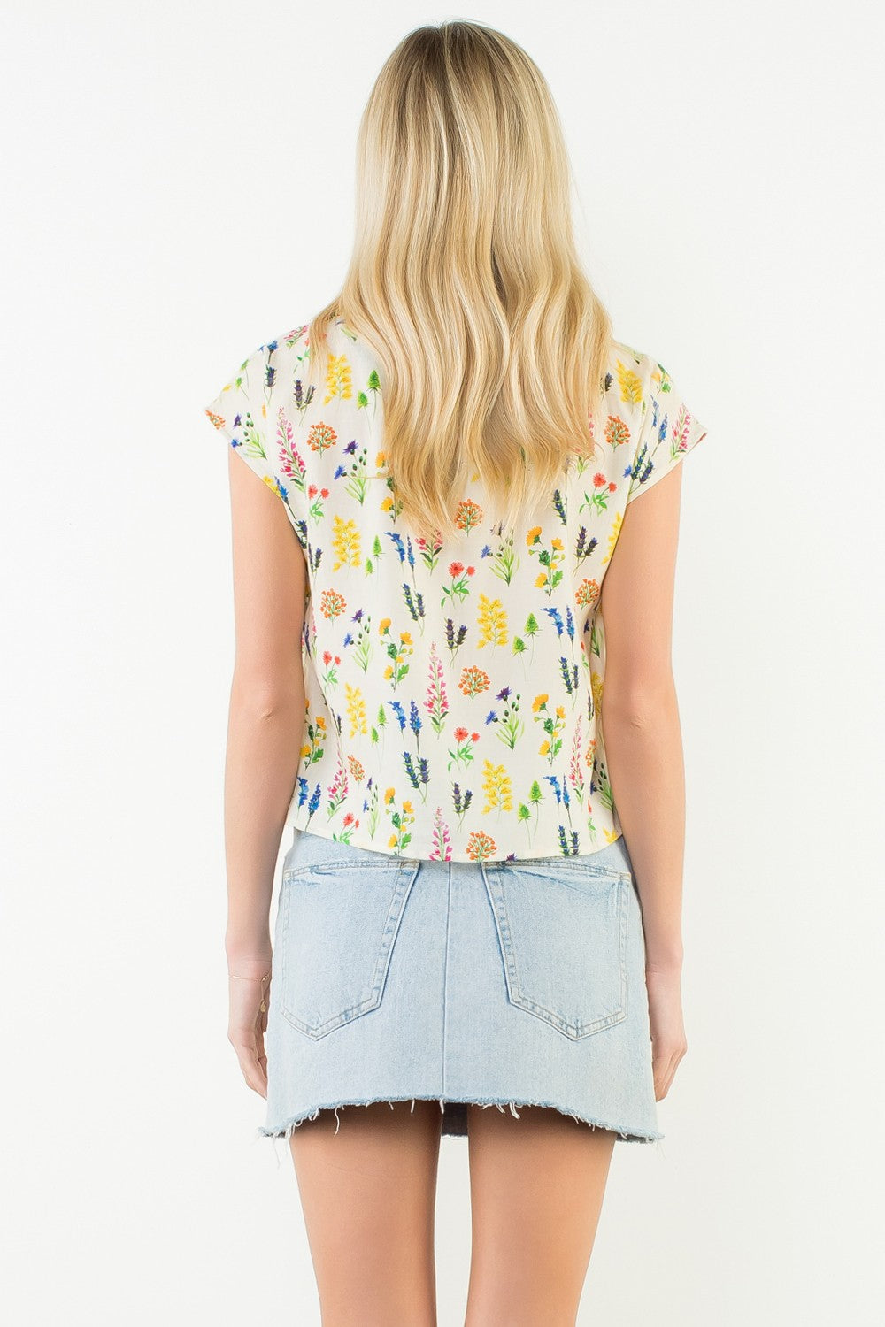 Floral Pattern Button Down Top
