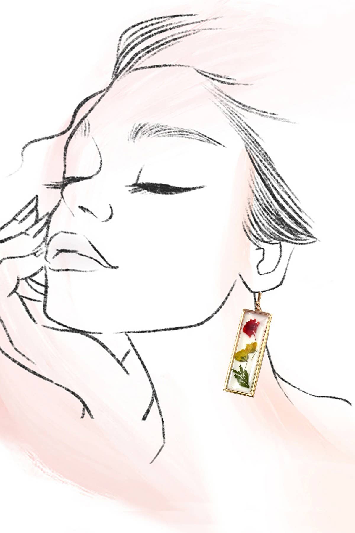 JOSSLYN by wall to wall - Vintage Dried Flower Earrings | 40E384