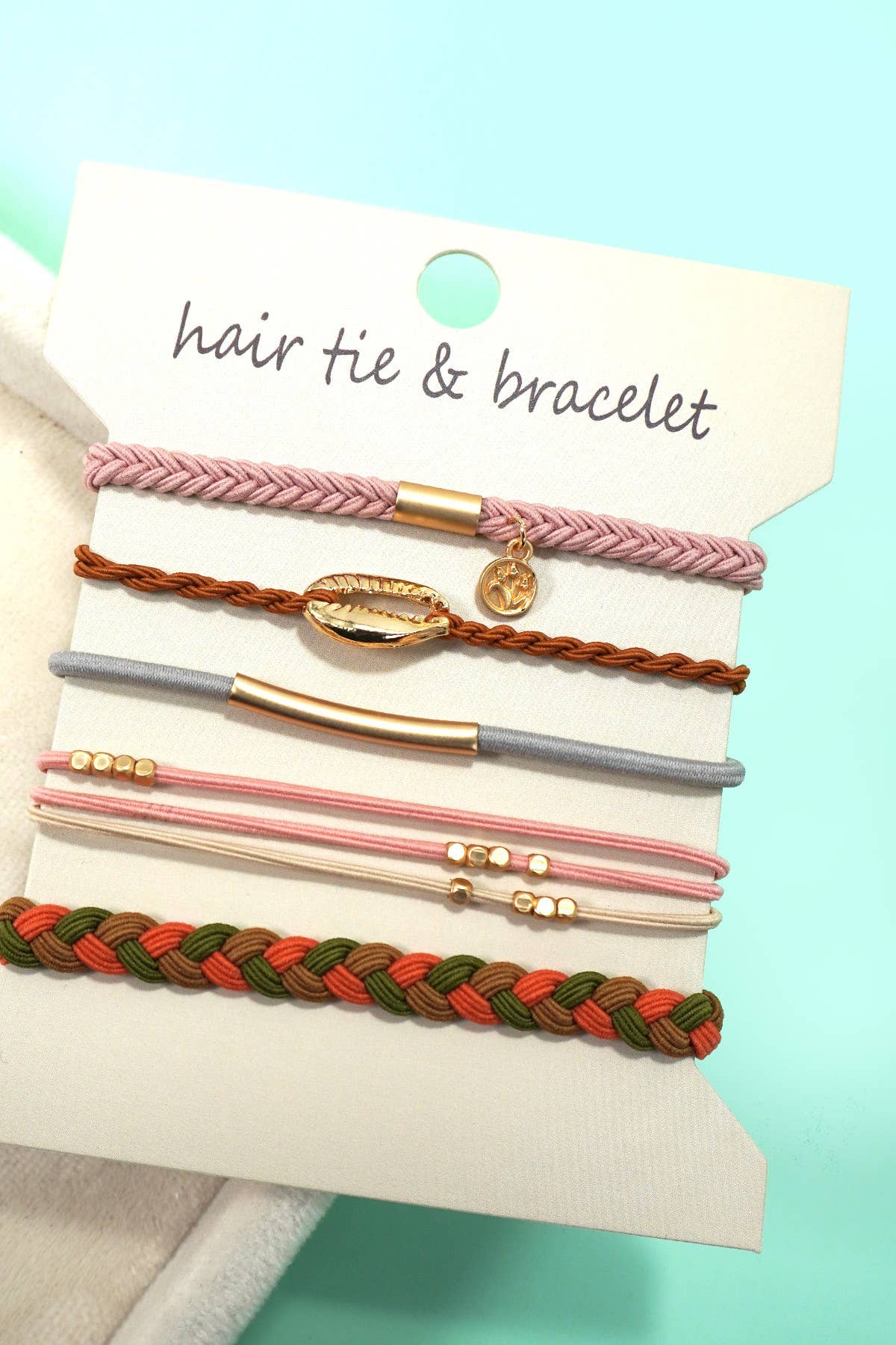 JOSSLYN by wall to wall - BOHO DUAL FUNCTION KNOT BRACELET HAIR TIES | 40BH104