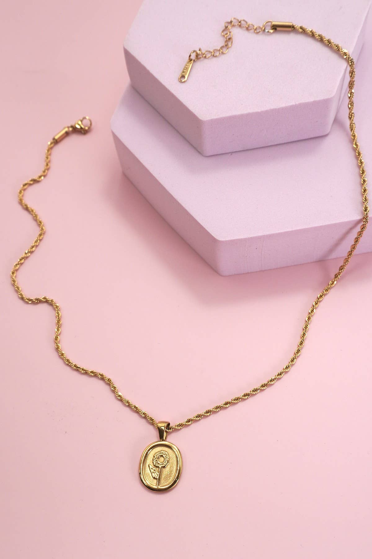 JOSSLYN by wall to wall - 18K STAINLESS STEEL TARNISH FREE ROSE NECKLACE | 40NK9447