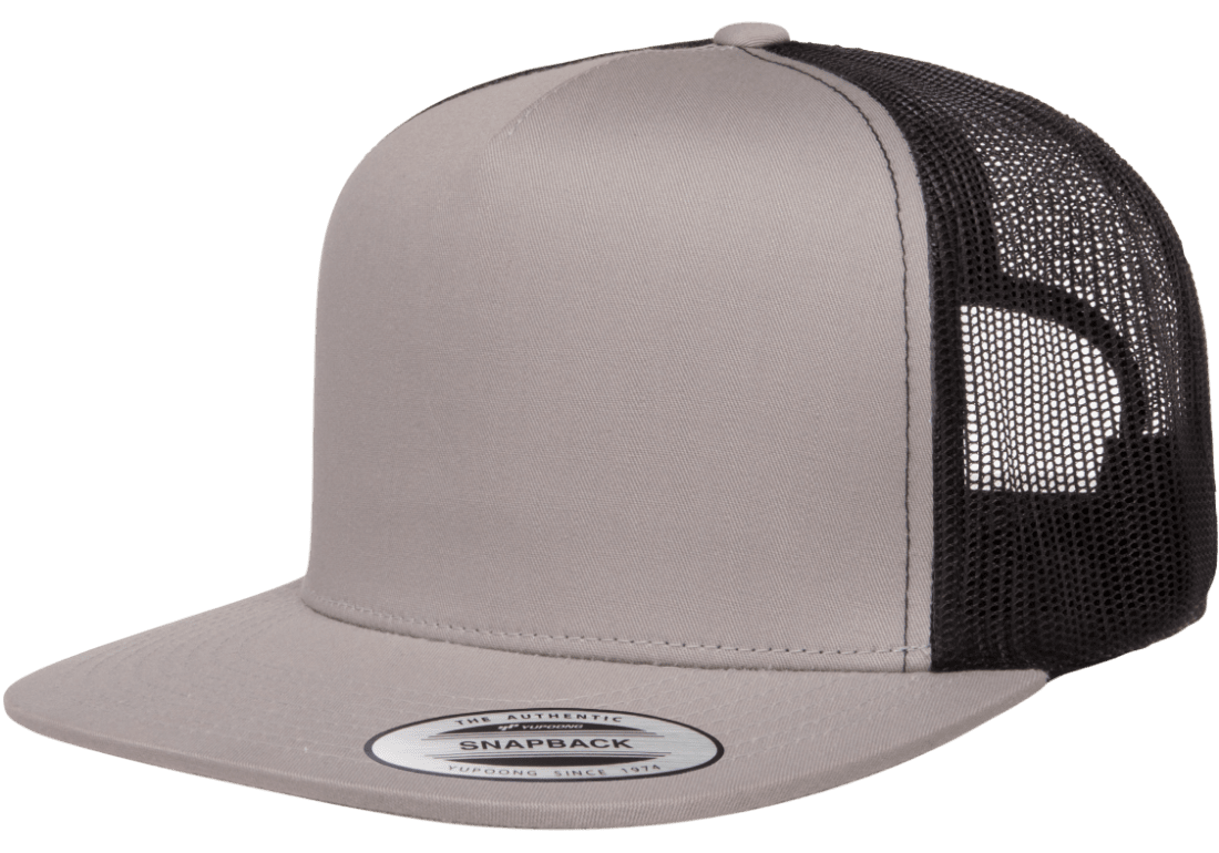 The Park Wholesale - Yupoong 6006T Classic Trucker Snapback Hat, Flat Bill Cap with Mesh Back, 2-Tone Colors - YP Classics®