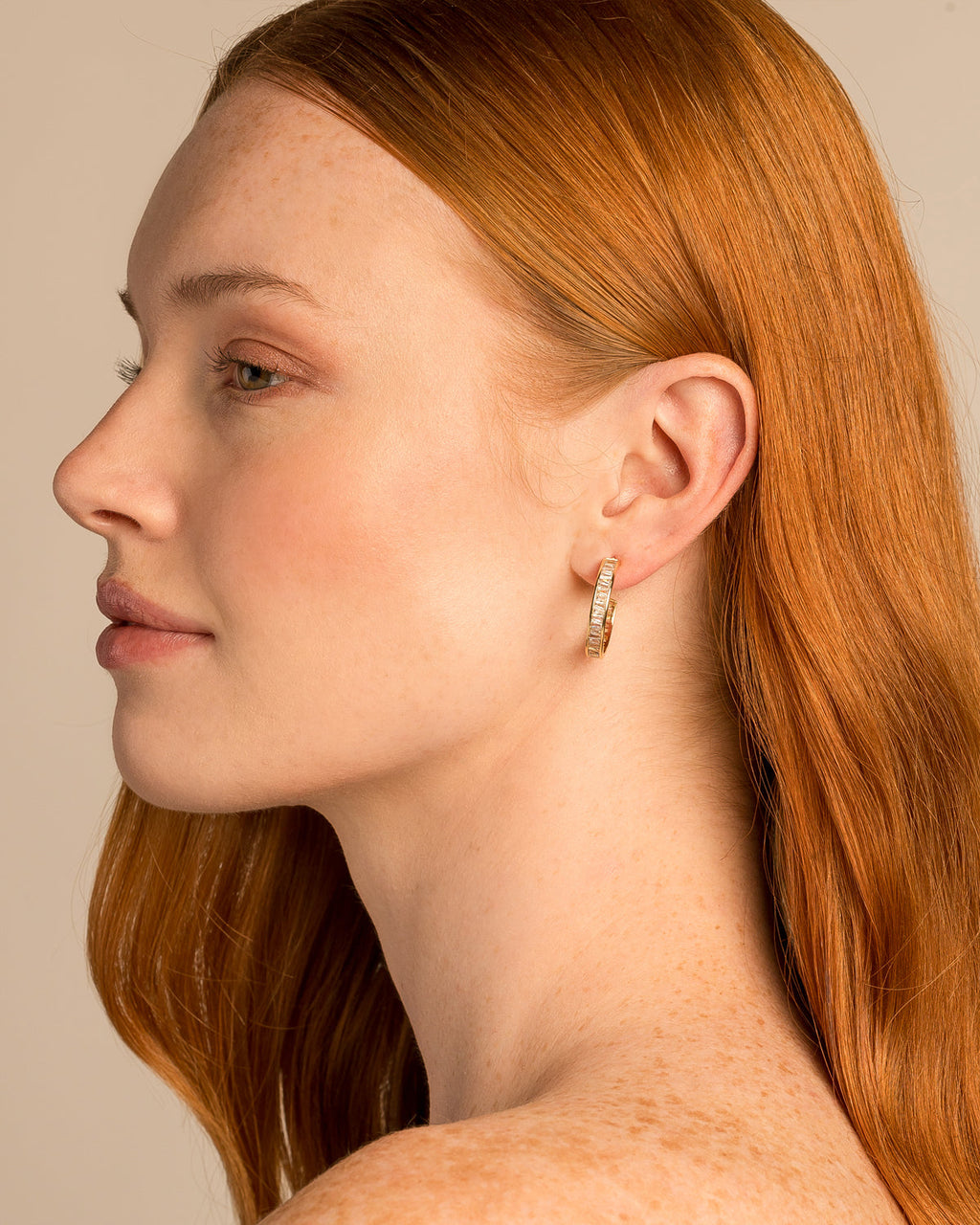 Beautifully Broken Baguette Midi Hoop Earrings