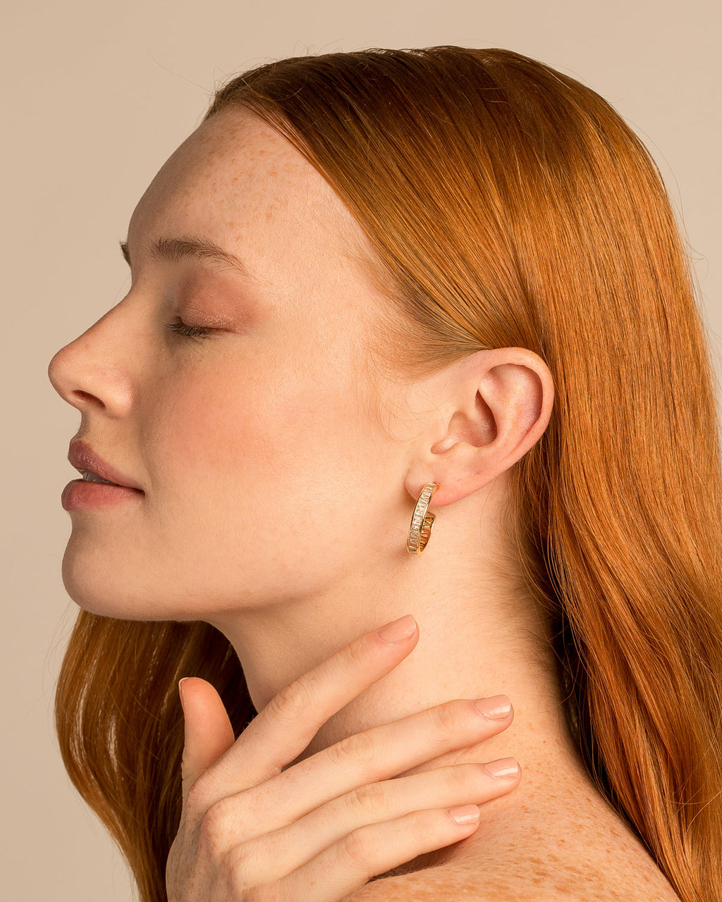 Beautifully Broken Baguette Midi Hoop Earrings