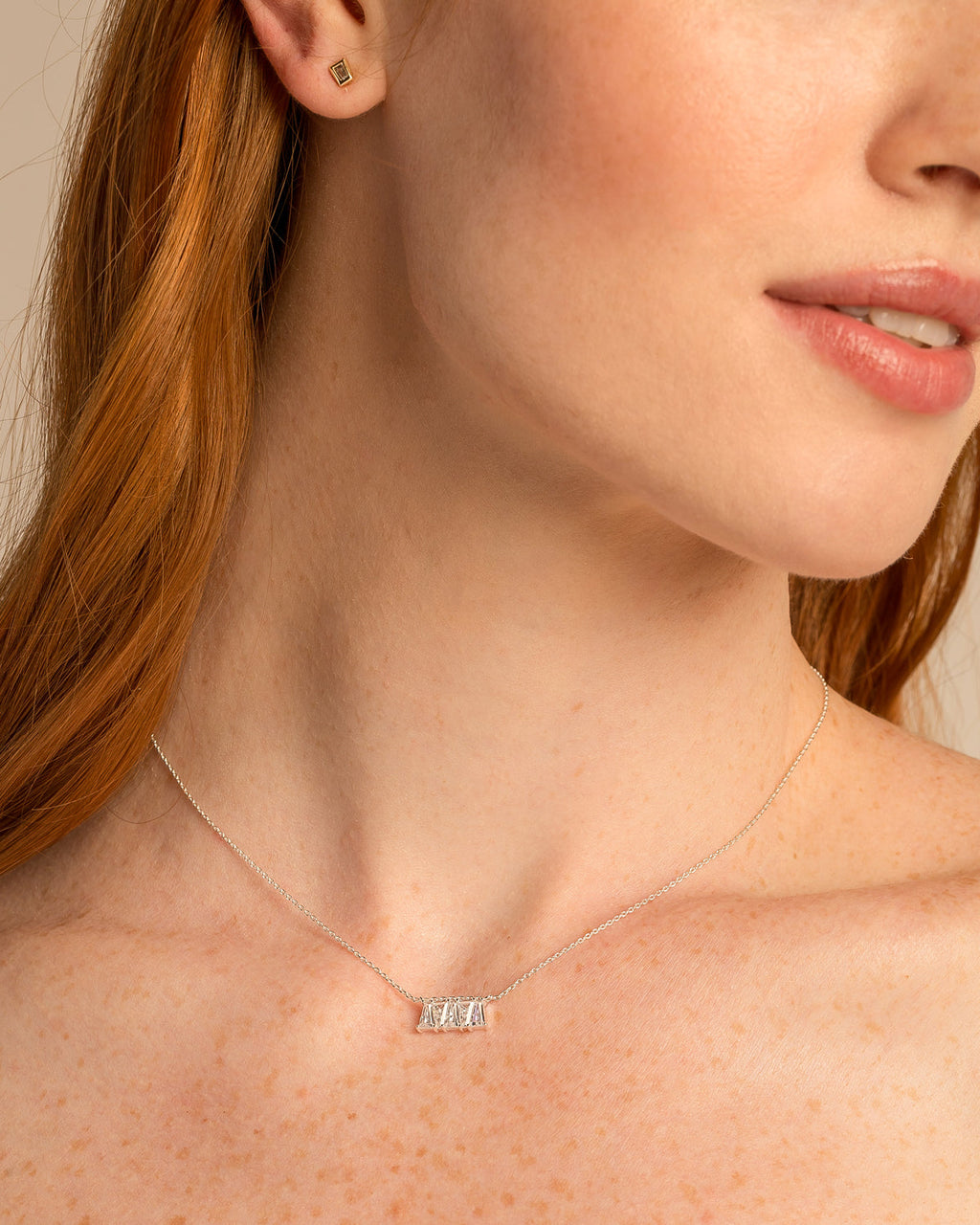 Mom Baguette Dainty Necklace