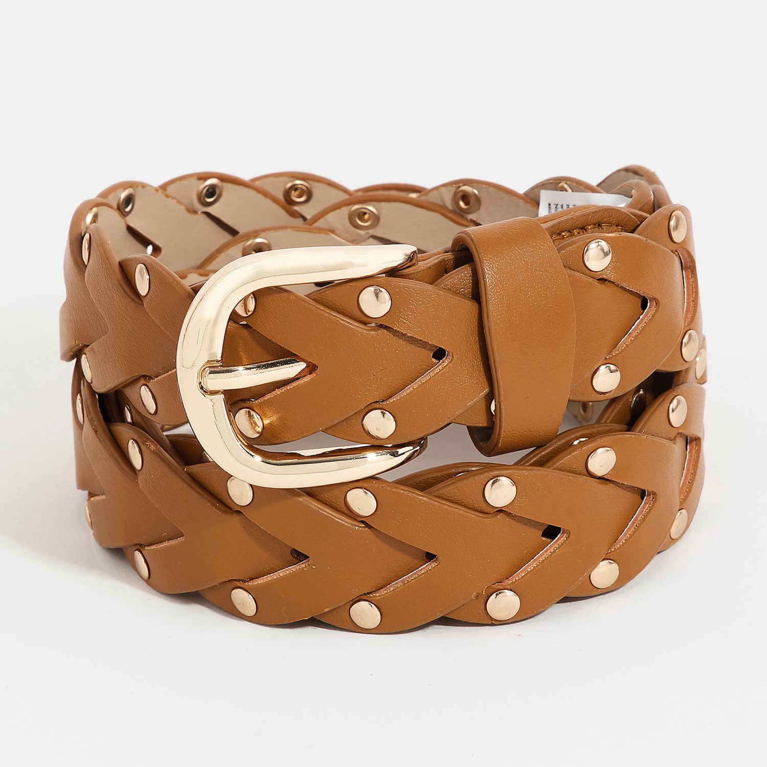 Collections by Fame Accessories -  Braided Design Fashion Vegan Leather Belt