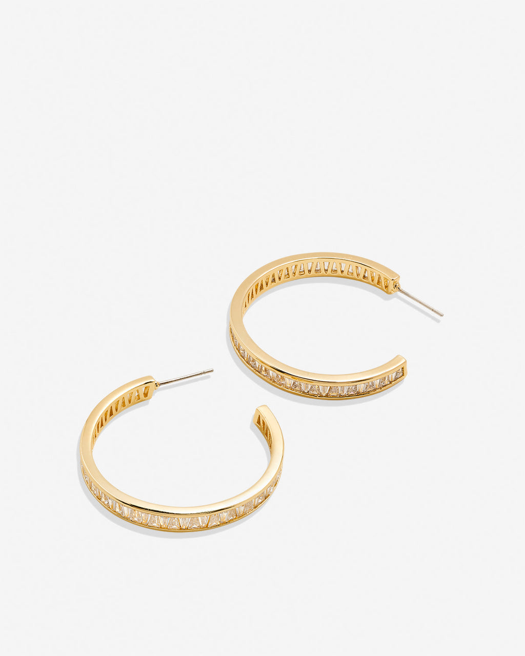 Mom Baguette Maxi Hoop Earrings
