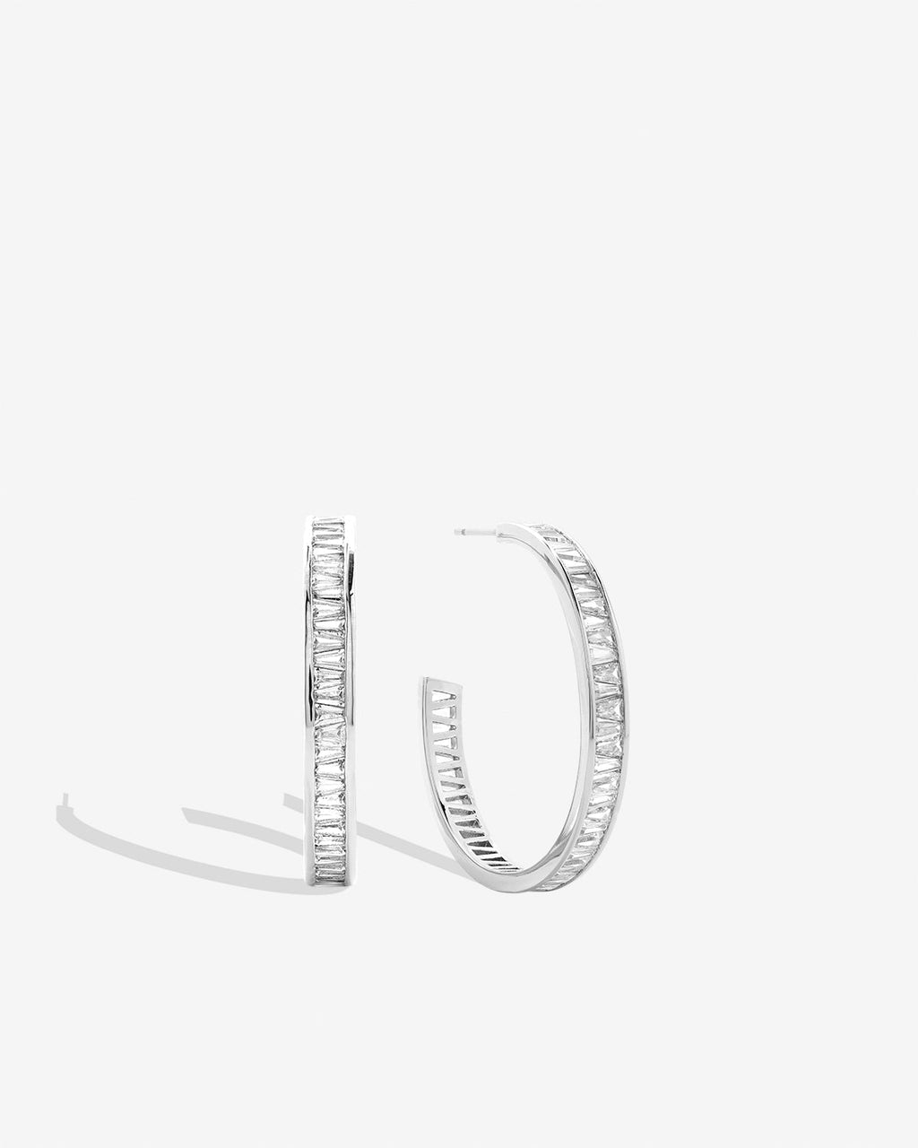 Mom Baguette Maxi Hoop Earrings