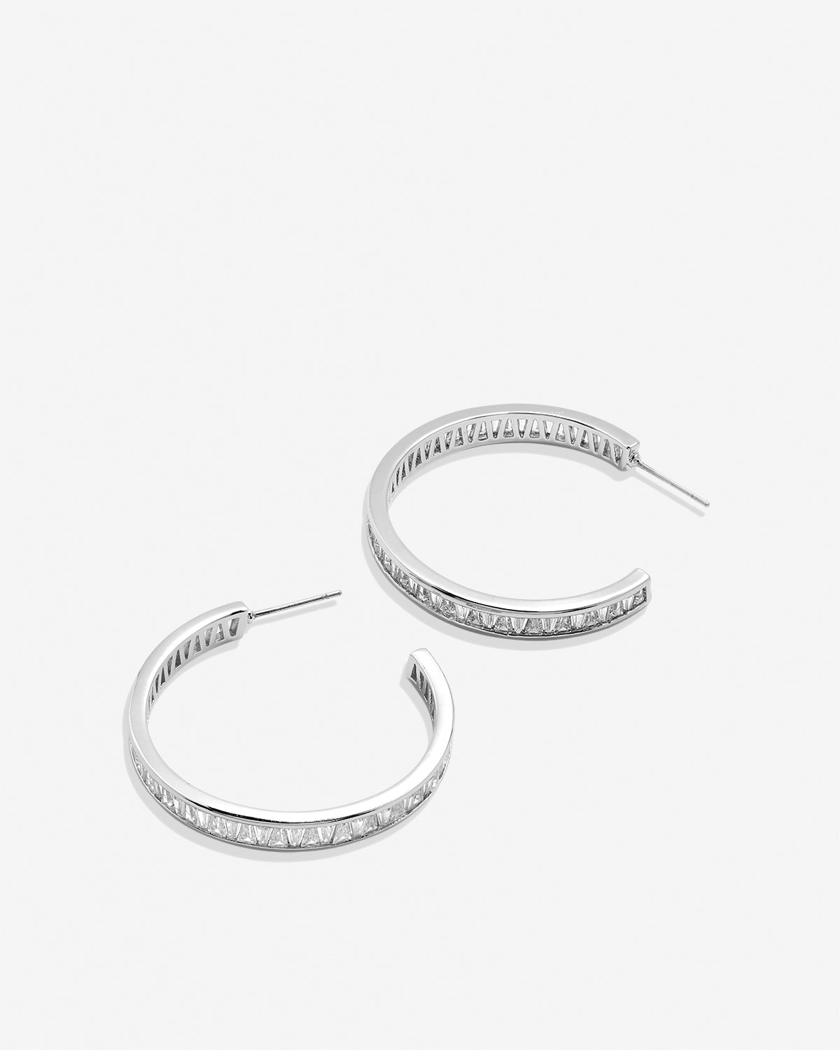 Mom Baguette Maxi Hoop Earrings