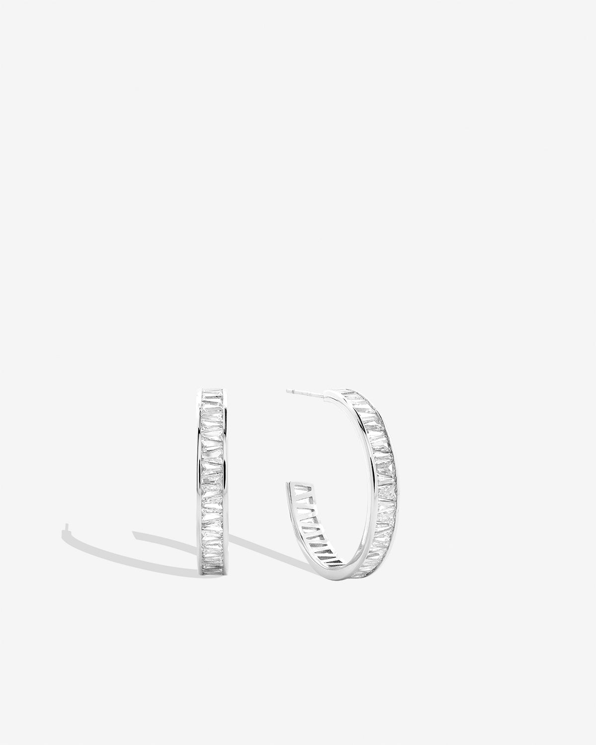 Beautifully Broken Baguette Midi Hoop Earrings