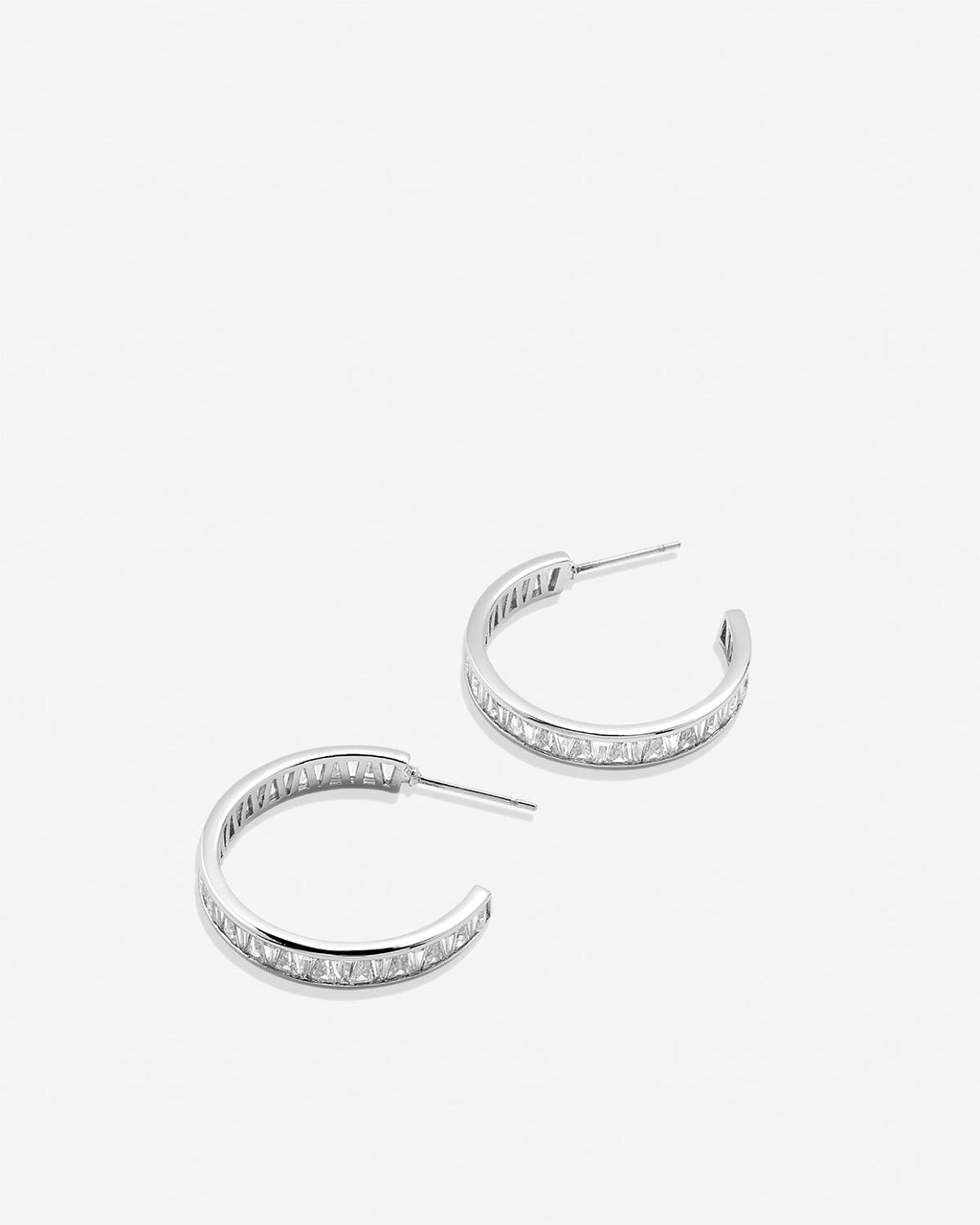 Beautifully Broken Baguette Midi Hoop Earrings
