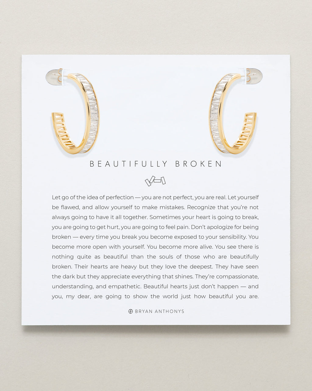 Beautifully Broken Baguette Midi Hoop Earrings