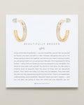 Beautifully Broken Baguette Midi Hoop Earrings