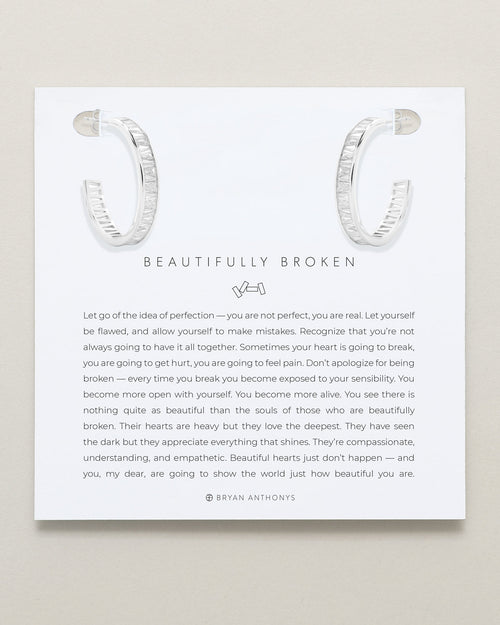 Beautifully Broken Baguette Midi Hoop Earrings