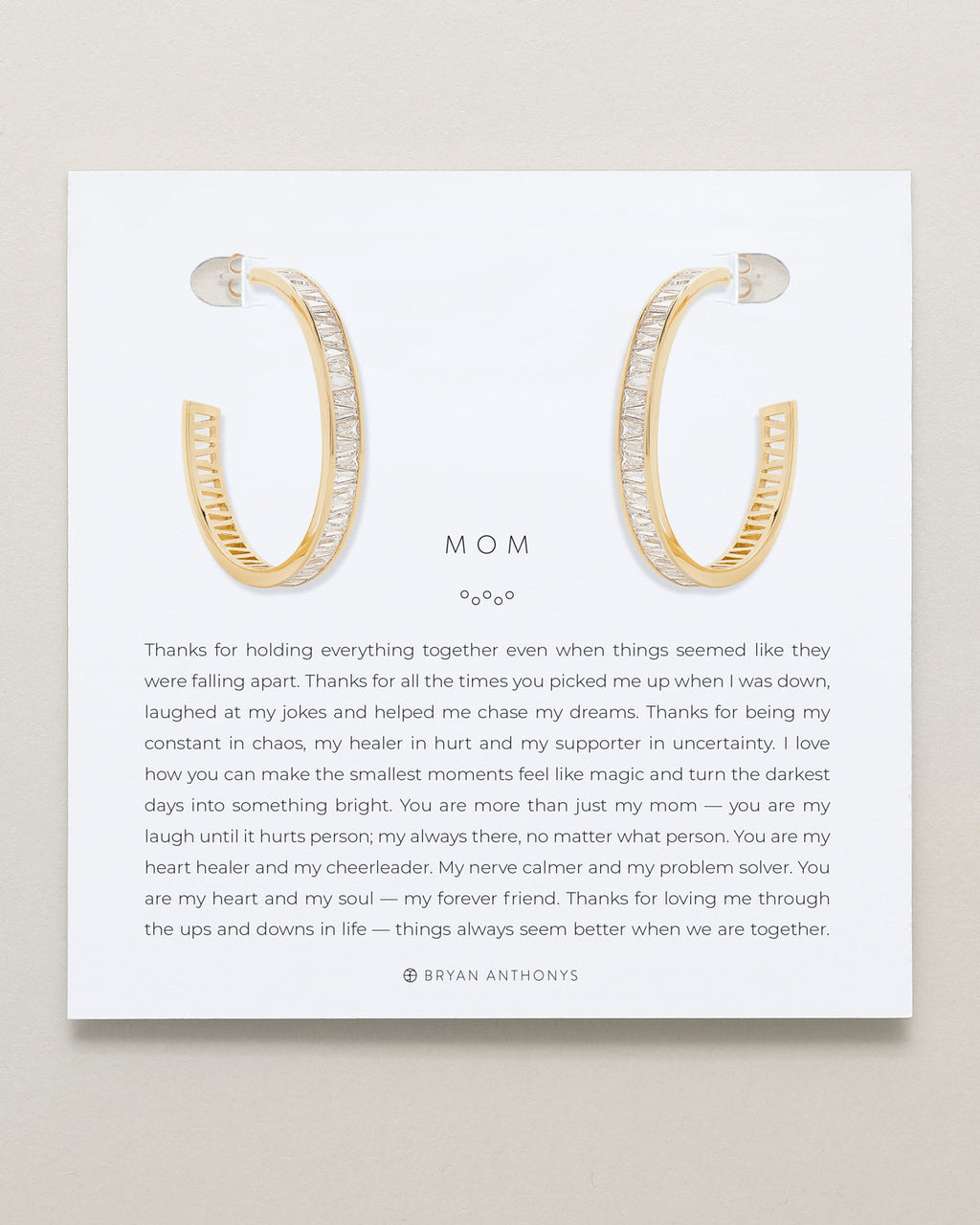 Mom Baguette Maxi Hoop Earrings